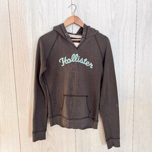 Hollister Y2K Hoodie Puff Spellout Vintage Preppy Beachy Hoodie